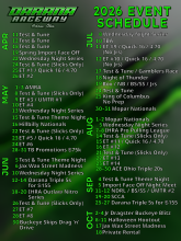 Darana Raceway - Hebron 2026 Event Schedule
